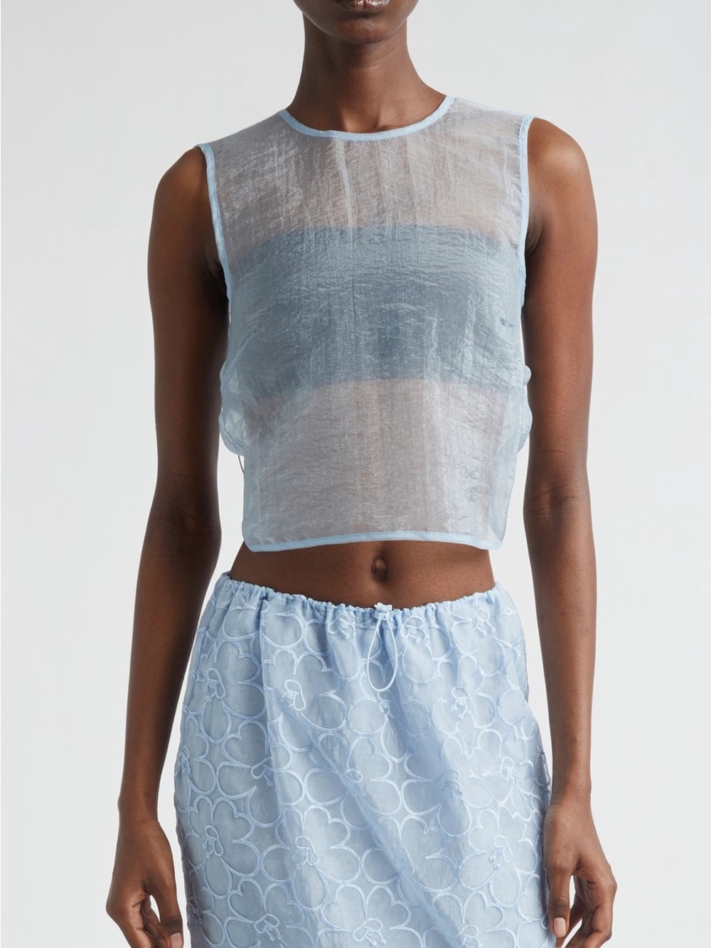 Cecilie Bahnsen Katie Sheer Liquid Myrtia Top